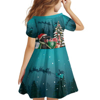 F Caw F Raven Santa Kid Short Sleeve Dress Funny Christmas - Wonder Print Shop