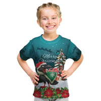 F Caw F Raven Santa Kid T Shirt Funny Christmas - Wonder Print Shop