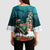 F Caw F Raven Santa Kimono Sleeve Blouse Funny Christmas - Wonder Print Shop