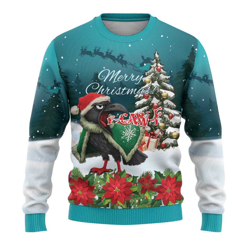 F Caw F Raven Santa Ugly Christmas Sweater Funny Christmas - Wonder Print Shop