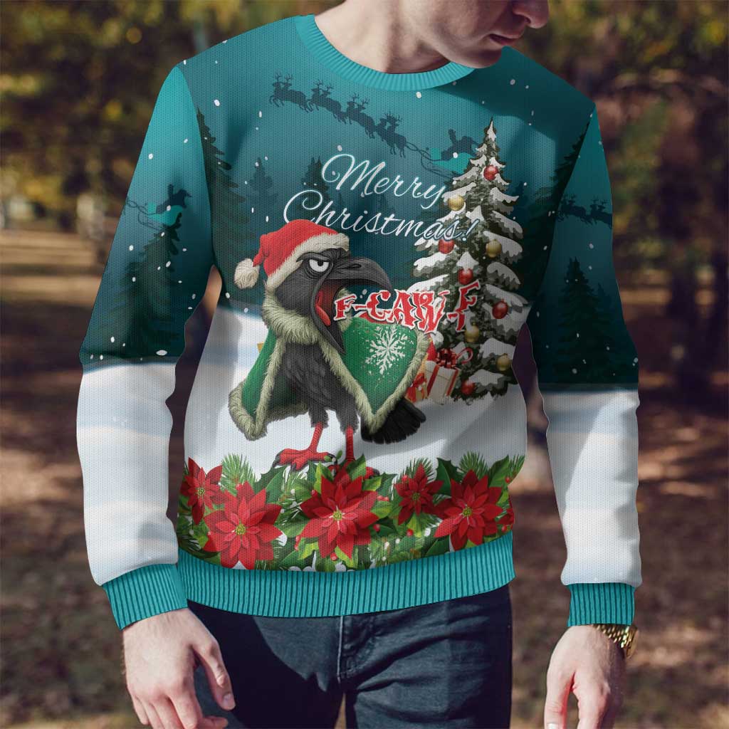 F Caw F Raven Santa Ugly Christmas Sweater Funny Christmas - Wonder Print Shop