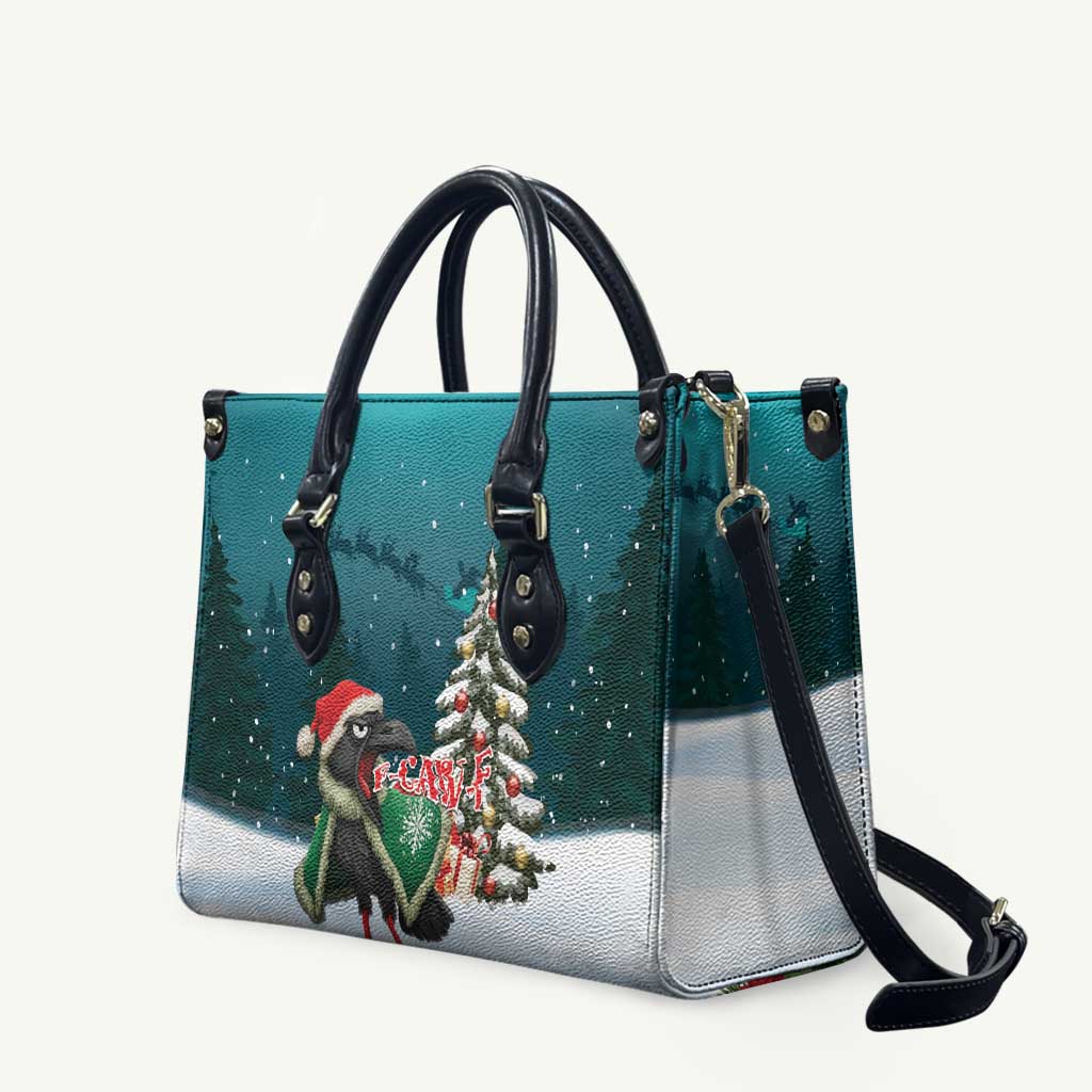 F Caw F Raven Santa Leather Bag Funny Christmas - Wonder Print Shop