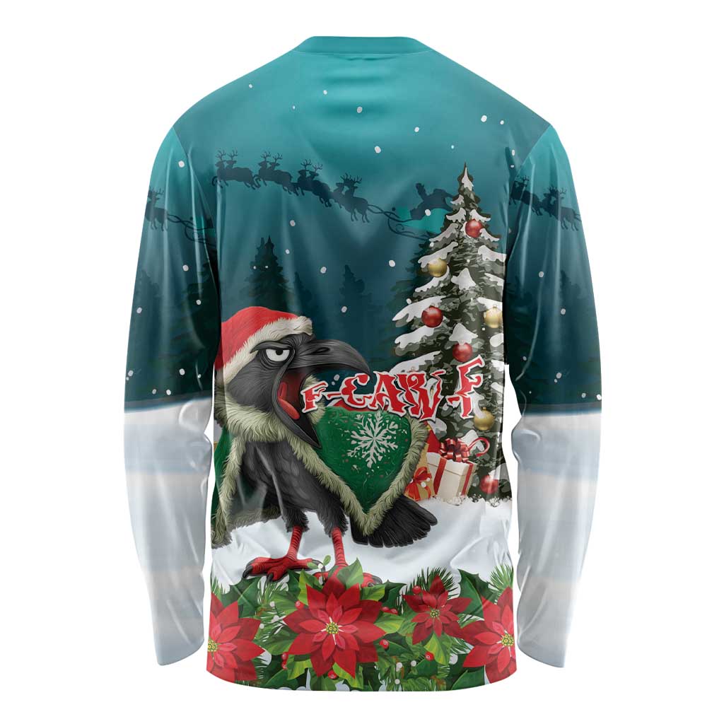 F Caw F Raven Santa Long Sleeve Shirt Funny Christmas - Wonder Print Shop