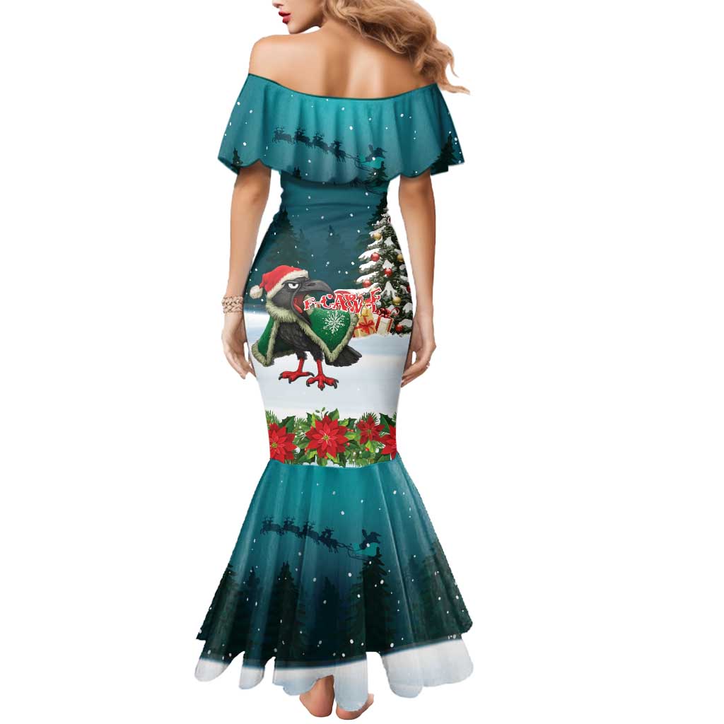 F Caw F Raven Santa Mermaid Dress Funny Christmas - Wonder Print Shop