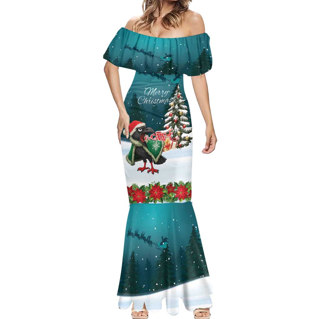 F Caw F Raven Santa Mermaid Dress Funny Christmas - Wonder Print Shop