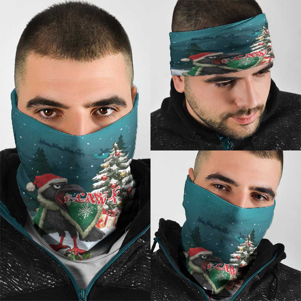F Caw F Raven Santa Neck Gaiter Funny Christmas - Wonder Print Shop