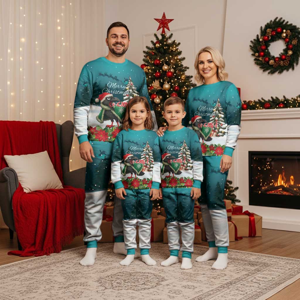 F Caw F Raven Santa Christmas Pajama Set Funny Christmas - Wonder Print Shop