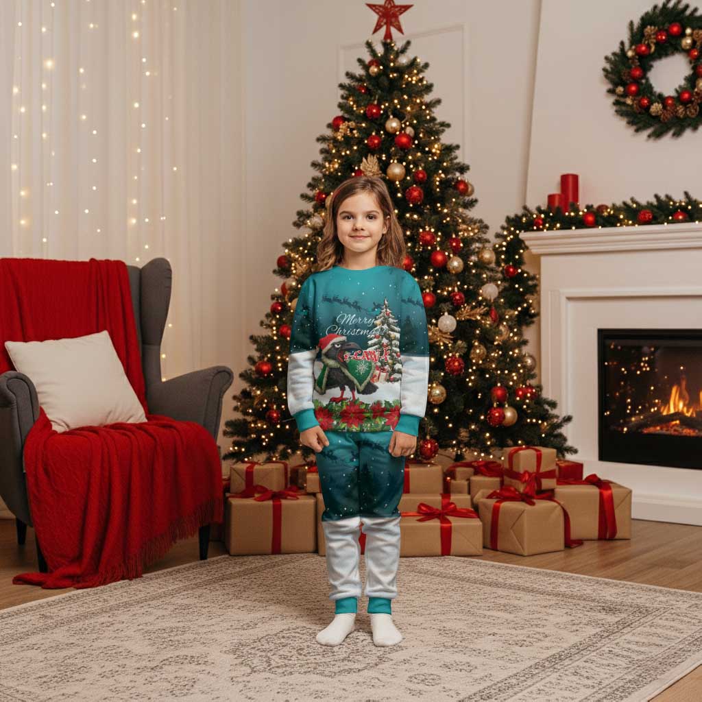 F Caw F Raven Santa Christmas Pajama Set Funny Christmas - Wonder Print Shop