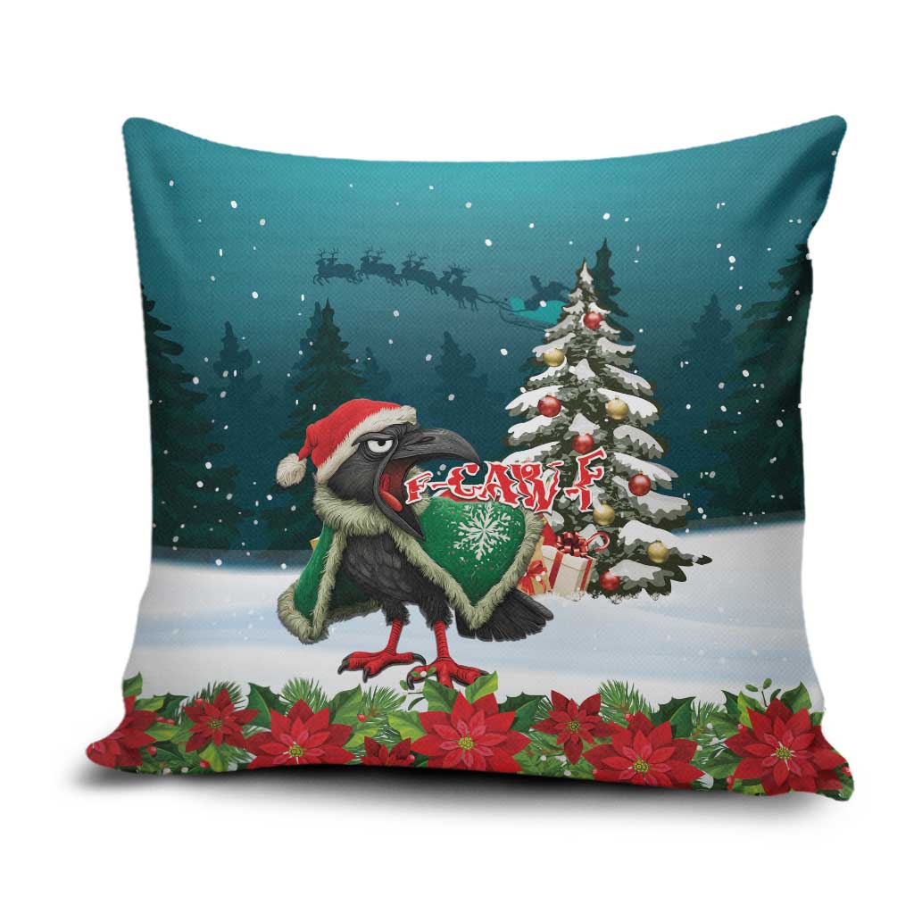 F Caw F Raven Santa Pillow Cover Funny Christmas - Wonder Print Shop