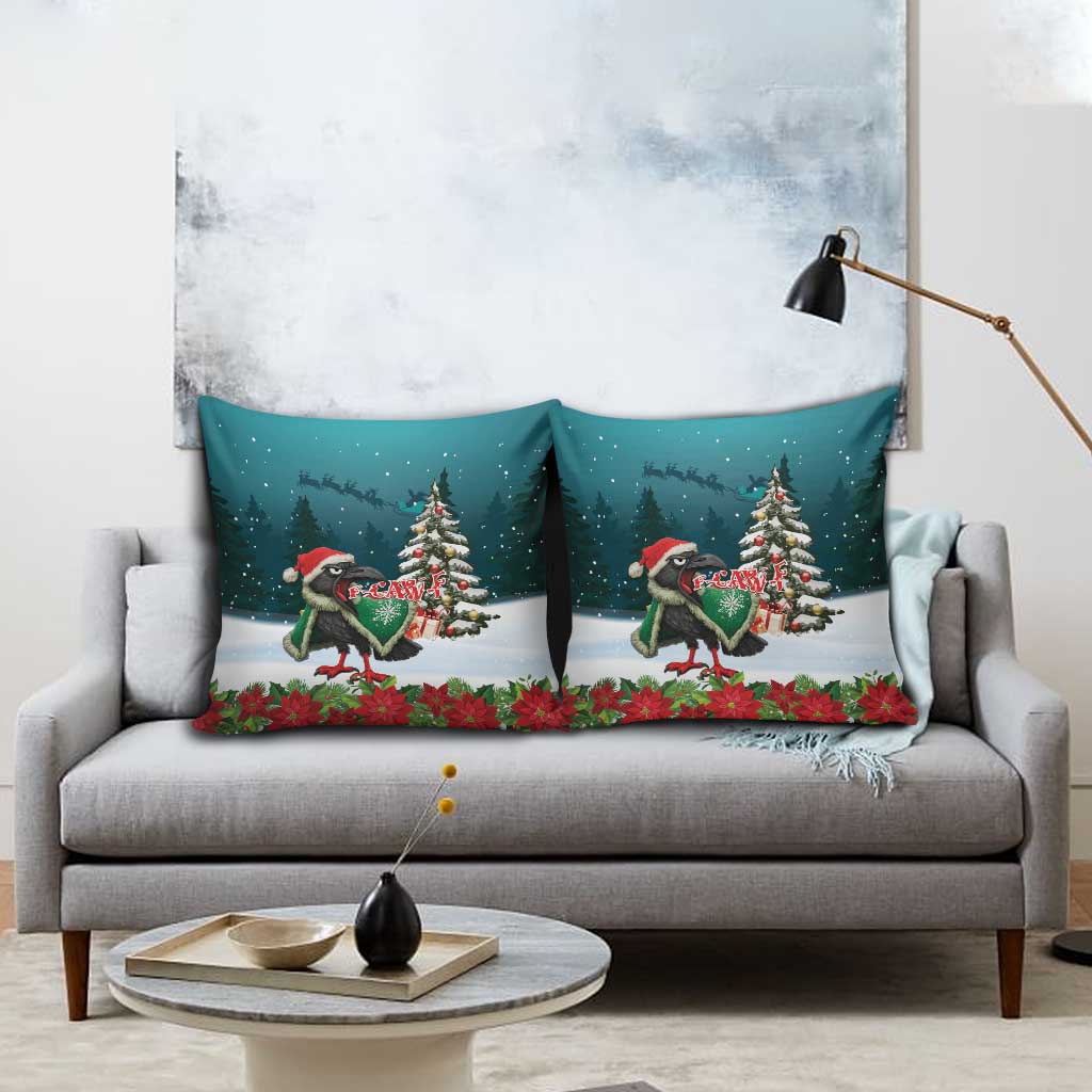 F Caw F Raven Santa Pillow Cover Funny Christmas - Wonder Print Shop