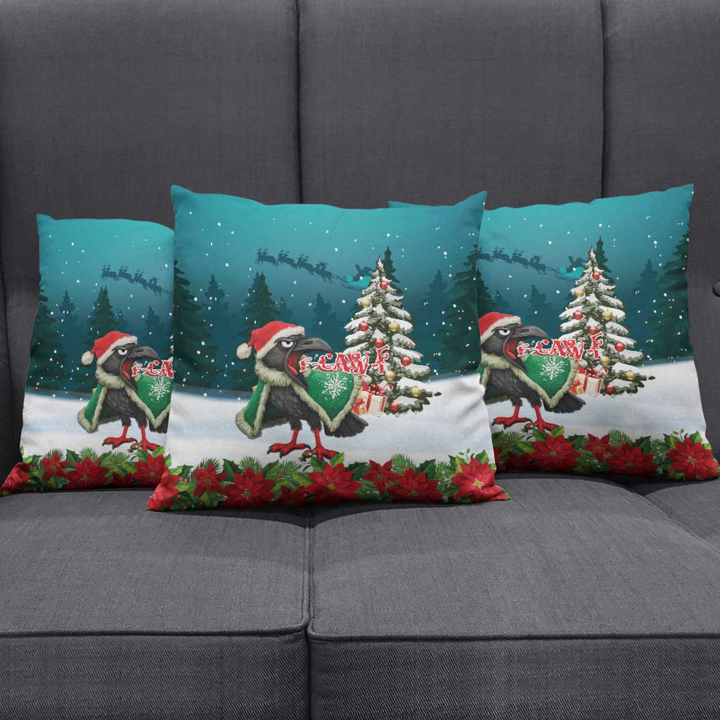 F Caw F Raven Santa Pillow Cover Funny Christmas - Wonder Print Shop