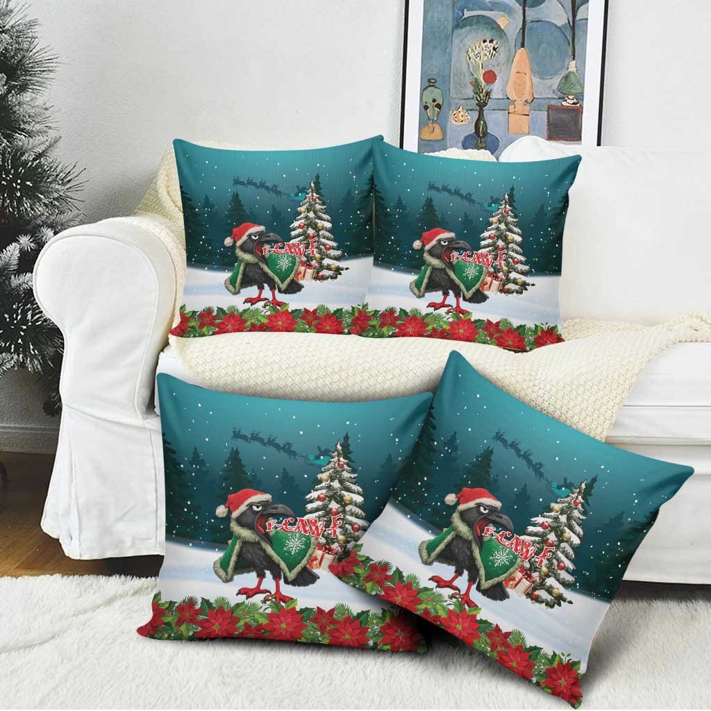 F Caw F Raven Santa Pillow Cover Funny Christmas - Wonder Print Shop