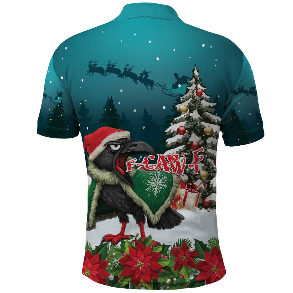 F Caw F Raven Santa Polo Shirt Funny Christmas - Wonder Print Shop
