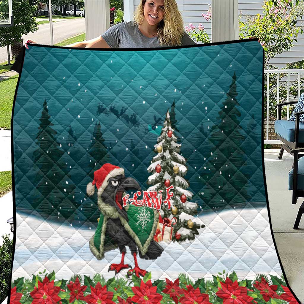 F Caw F Raven Santa Quilt Funny Christmas - Wonder Print Shop