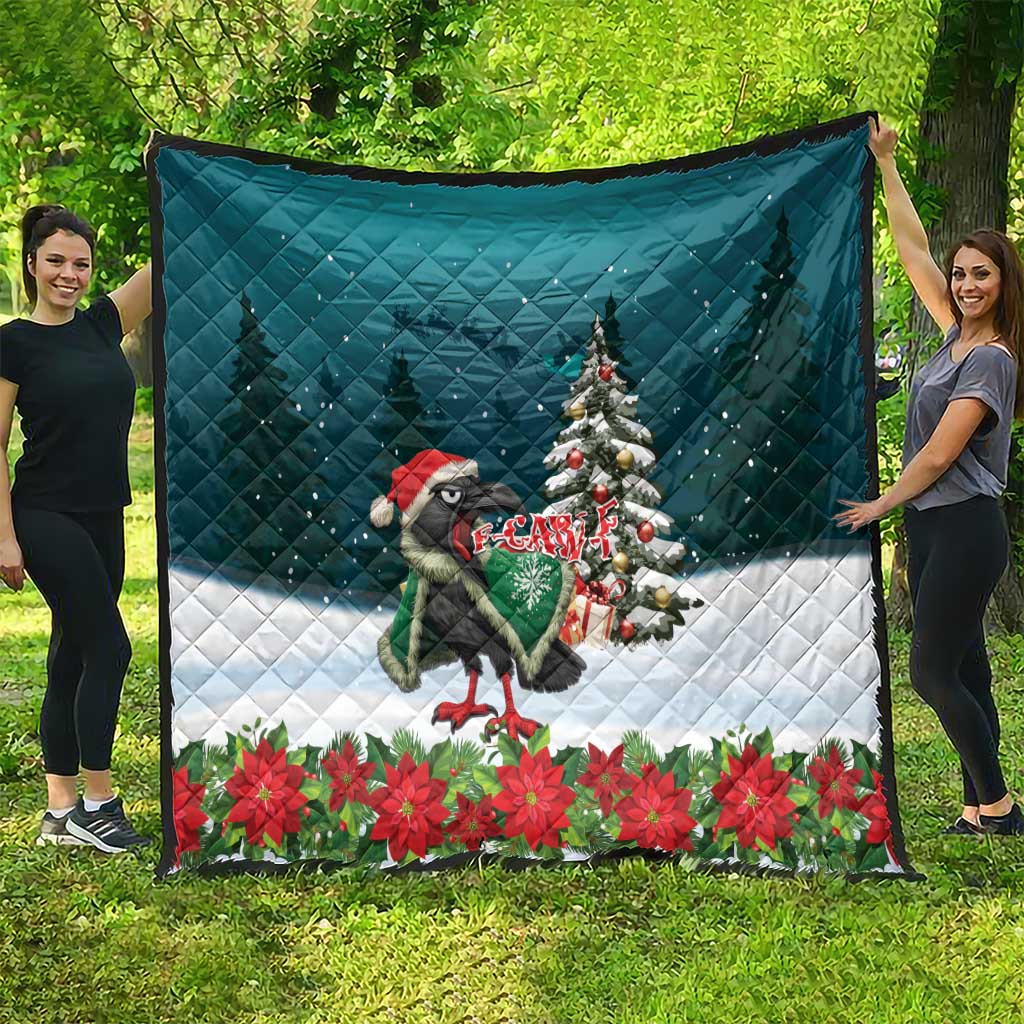 F Caw F Raven Santa Quilt Funny Christmas - Wonder Print Shop