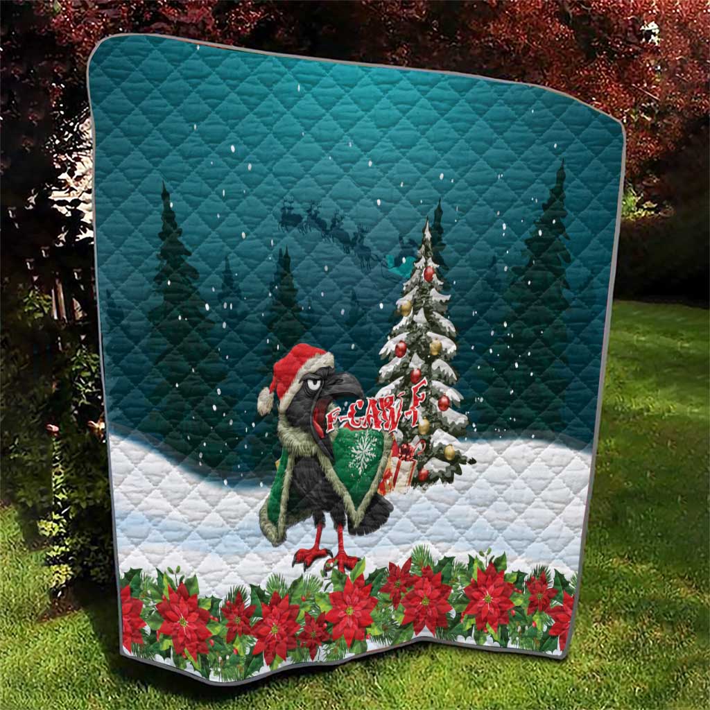 F Caw F Raven Santa Quilt Funny Christmas - Wonder Print Shop