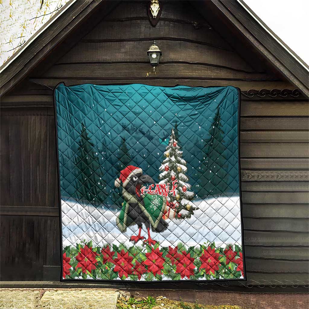F Caw F Raven Santa Quilt Funny Christmas - Wonder Print Shop