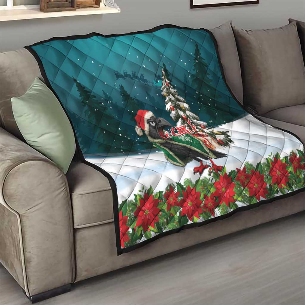 F Caw F Raven Santa Quilt Funny Christmas - Wonder Print Shop