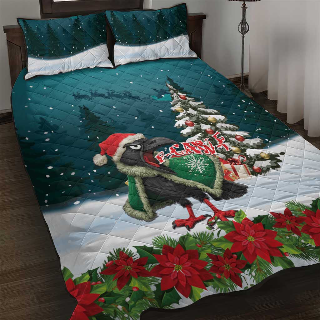 F Caw F Raven Santa Quilt Bed Set Funny Christmas - Wonder Print Shop