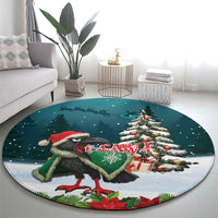 F Caw F Raven Santa Round Carpet Funny Christmas - Wonder Print Shop