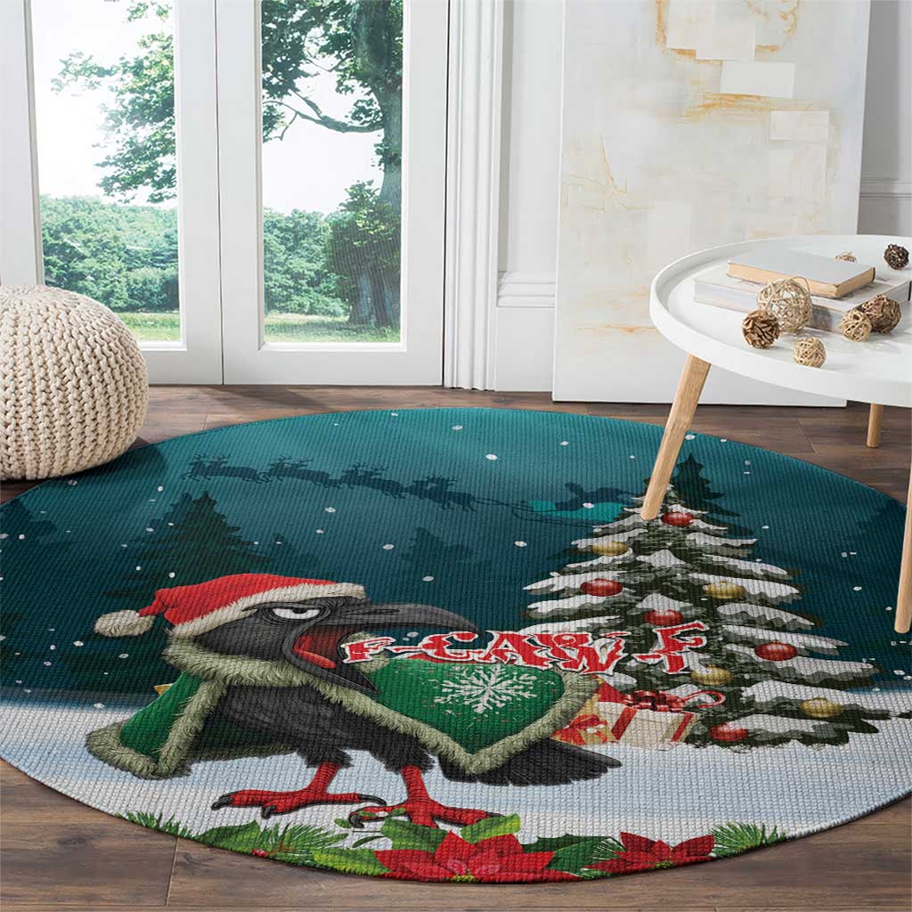 F Caw F Raven Santa Round Carpet Funny Christmas - Wonder Print Shop