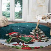 F Caw F Raven Santa Round Carpet Funny Christmas - Wonder Print Shop