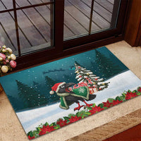 F Caw F Raven Santa Rubber Doormat Funny Christmas - Wonder Print Shop
