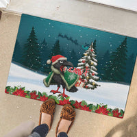 F Caw F Raven Santa Rubber Doormat Funny Christmas - Wonder Print Shop