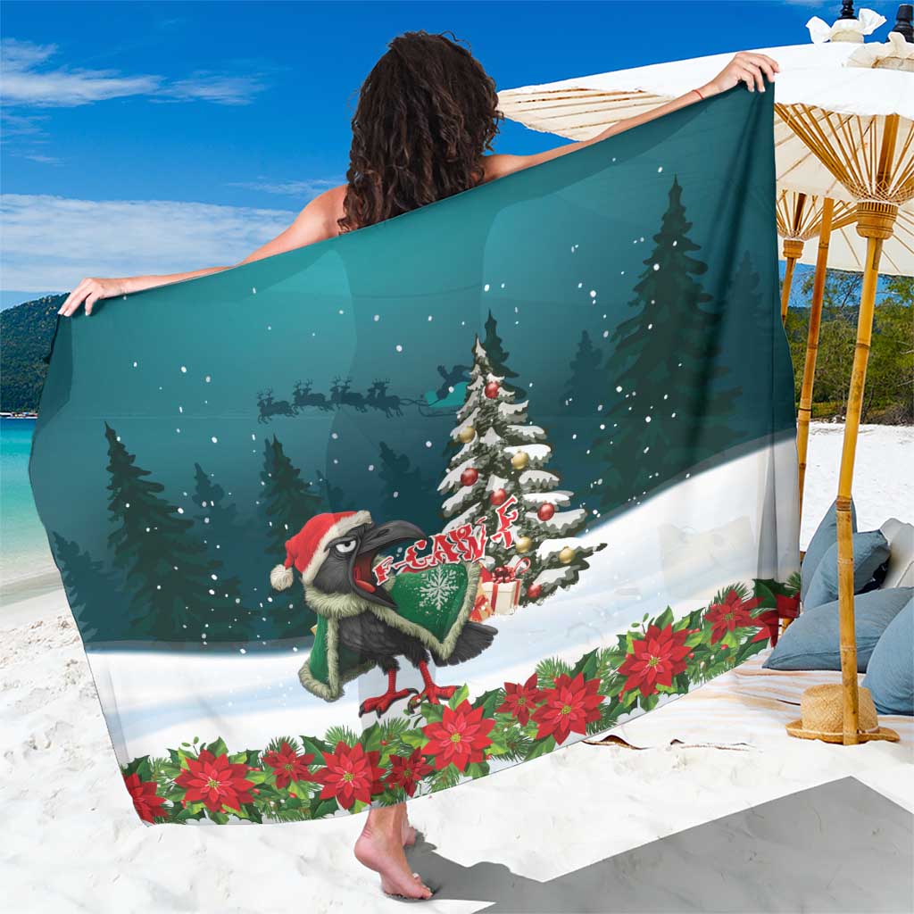 F Caw F Raven Santa Sarong Funny Christmas - Wonder Print Shop