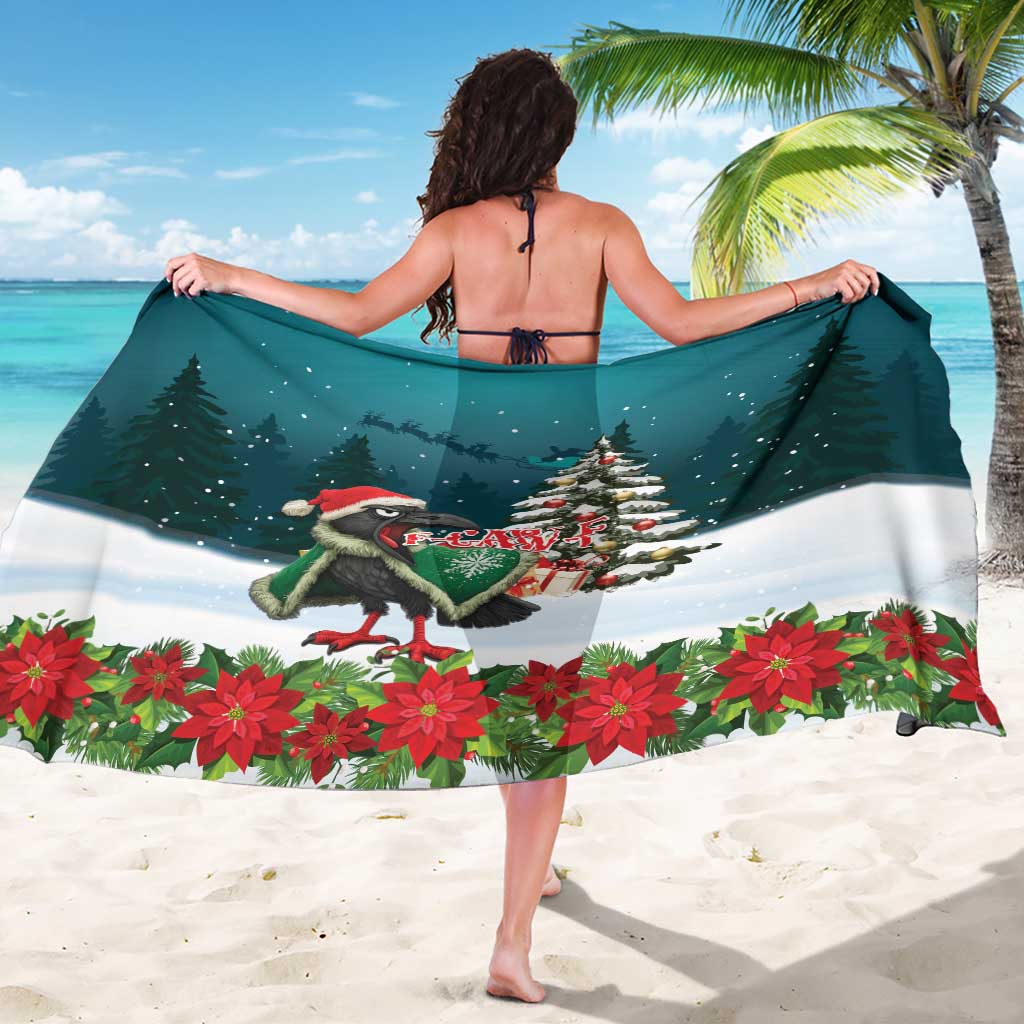 F Caw F Raven Santa Sarong Funny Christmas - Wonder Print Shop