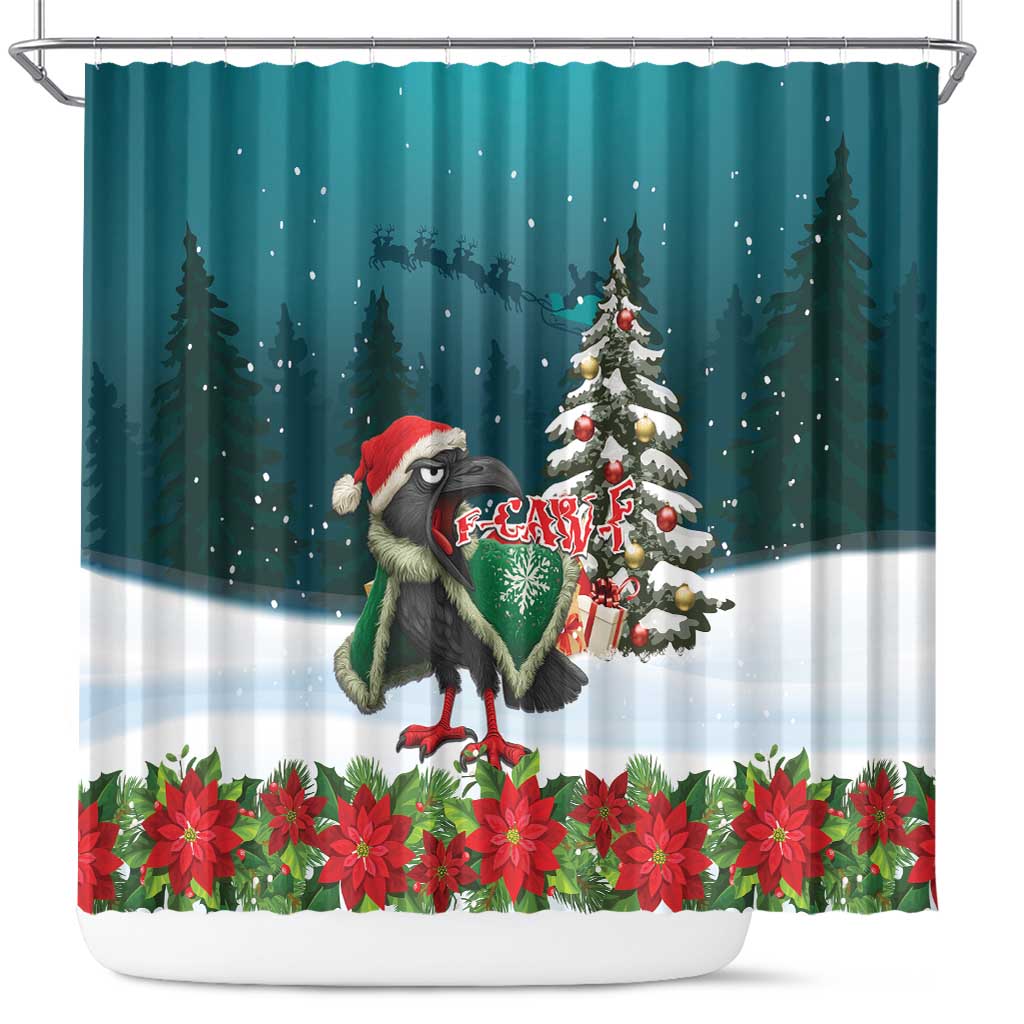 F Caw F Raven Santa Shower Curtain Funny Christmas - Wonder Print Shop