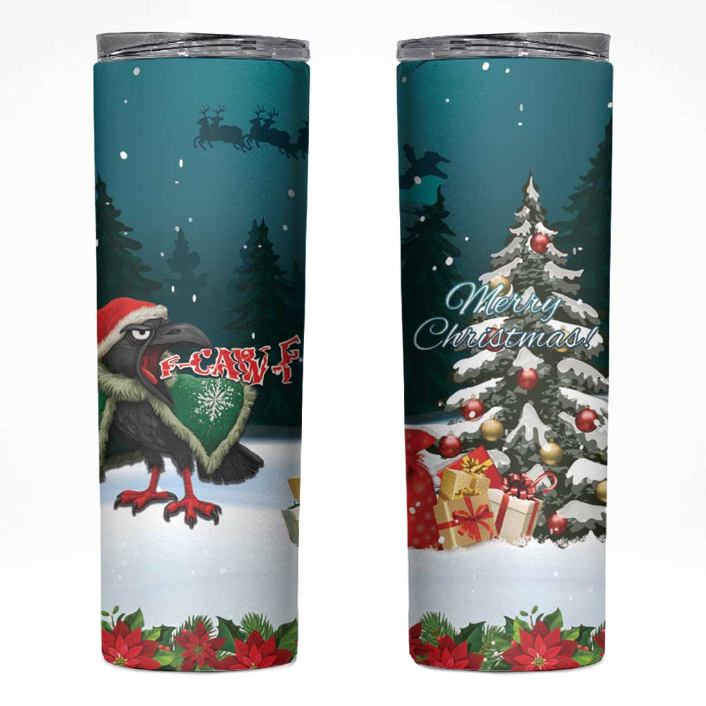 F Caw F Raven Santa Skinny Tumbler Funny Christmas - Wonder Print Shop
