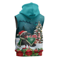 F Caw F Raven Santa Sleeveless Hoodie Funny Christmas - Wonder Print Shop