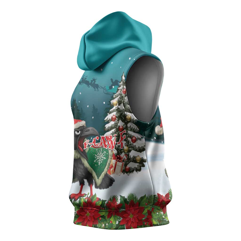 F Caw F Raven Santa Sleeveless Hoodie Funny Christmas - Wonder Print Shop
