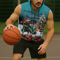 F Caw F Raven Santa Sleeveless Zip Hoodie Funny Christmas - Wonder Print Shop