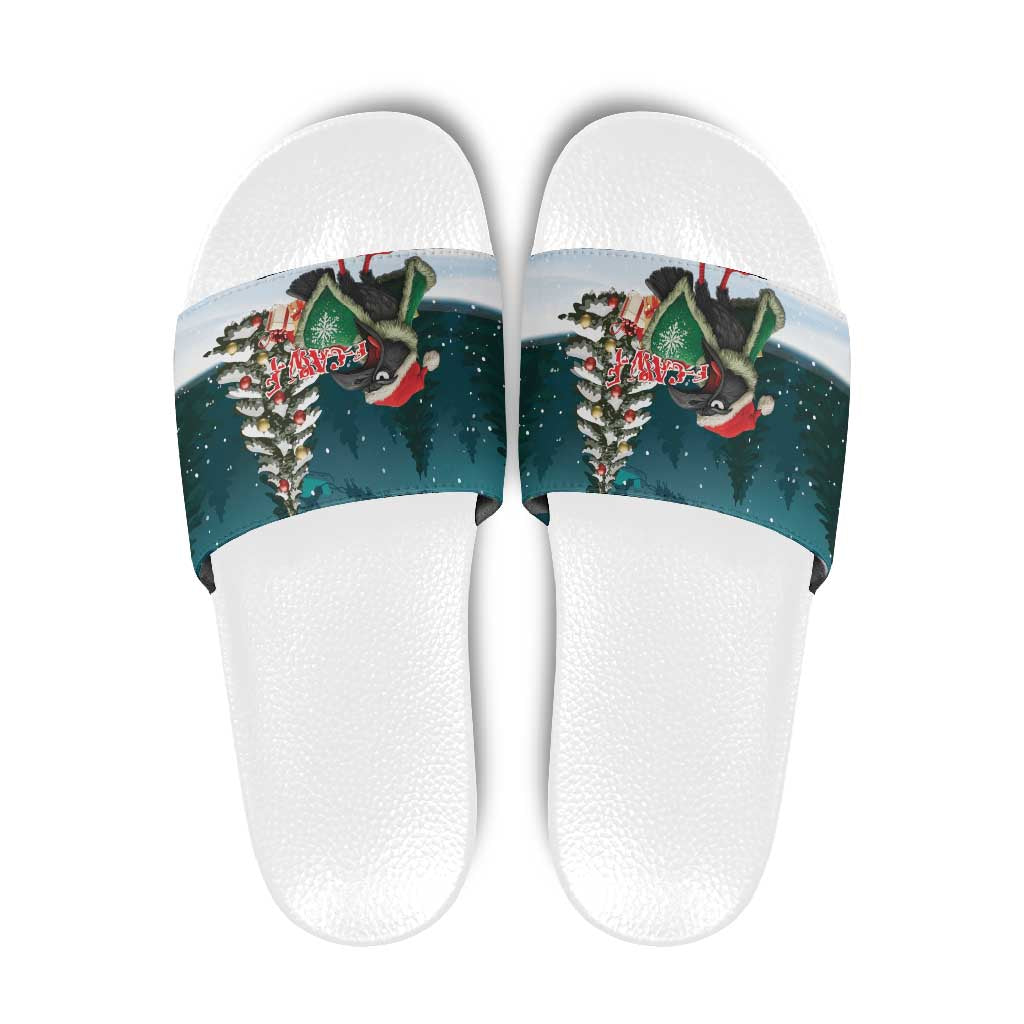 F Caw F Raven Santa Slide Sandals Funny Christmas - Wonder Print Shop