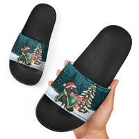 F Caw F Raven Santa Slide Sandals Funny Christmas - Wonder Print Shop