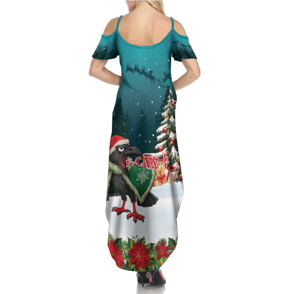 F Caw F Raven Santa Summer Maxi Dress Funny Christmas - Wonder Print Shop