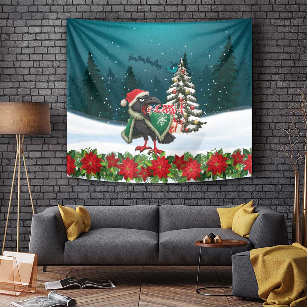 F Caw F Raven Santa Tapestry Funny Christmas - Wonder Print Shop