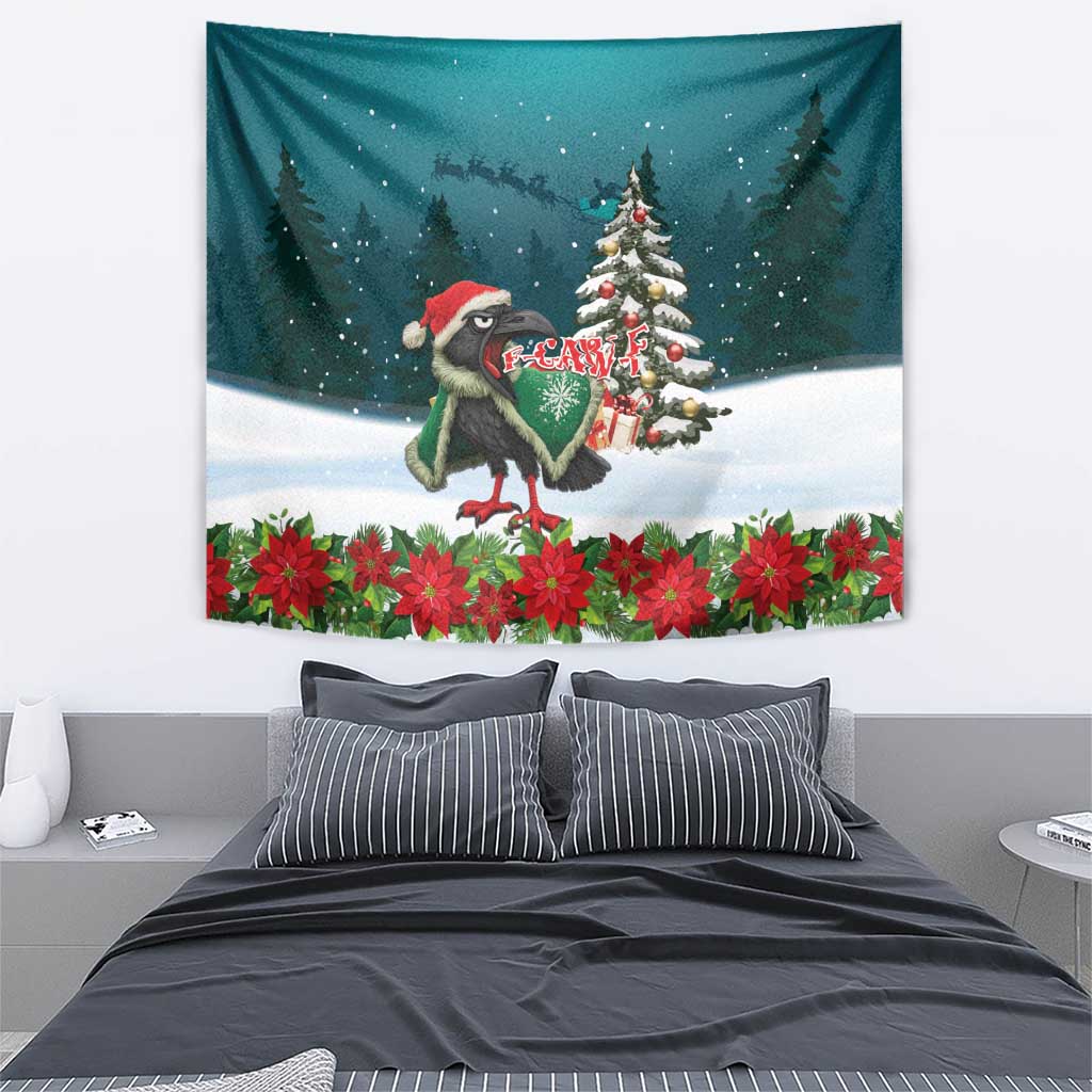 F Caw F Raven Santa Tapestry Funny Christmas - Wonder Print Shop