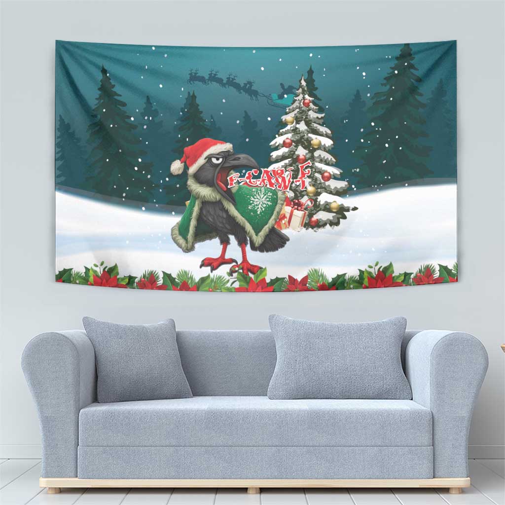F Caw F Raven Santa Tapestry Funny Christmas - Wonder Print Shop