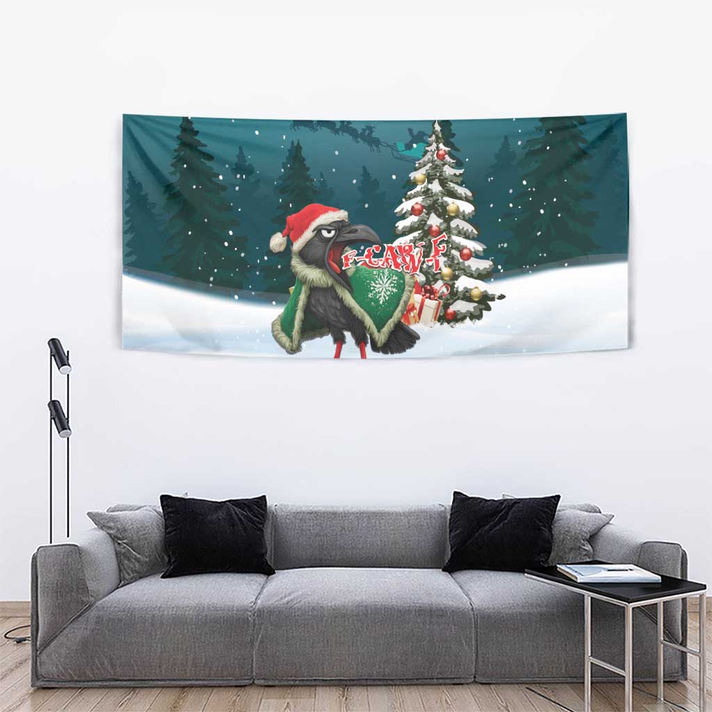 F Caw F Raven Santa Tapestry Funny Christmas - Wonder Print Shop