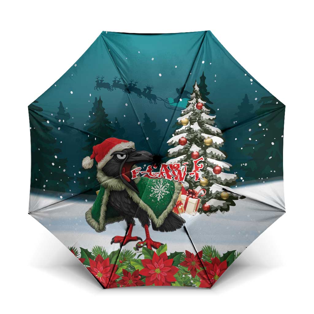 F Caw F Raven Santa Umbrella Funny Christmas - Wonder Print Shop