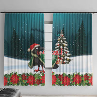 F Caw F Raven Santa Window Curtain Funny Christmas - Wonder Print Shop