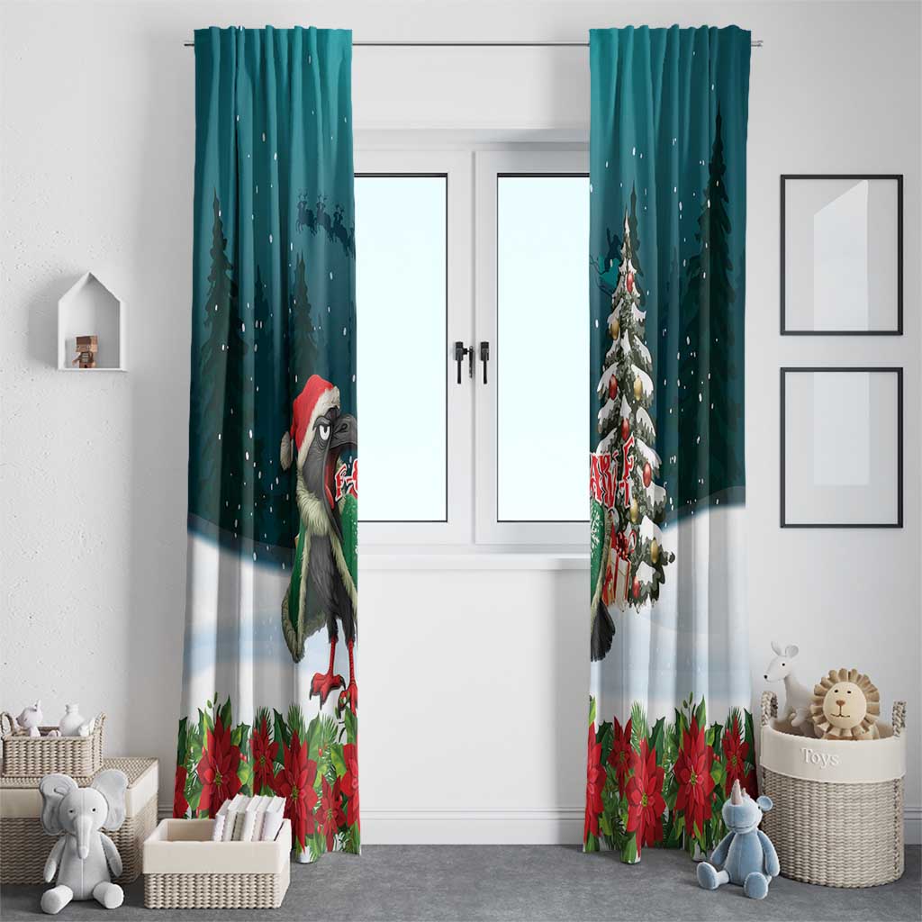 F Caw F Raven Santa Window Curtain Funny Christmas - Wonder Print Shop