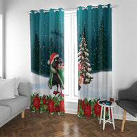 F Caw F Raven Santa Window Curtain Funny Christmas - Wonder Print Shop