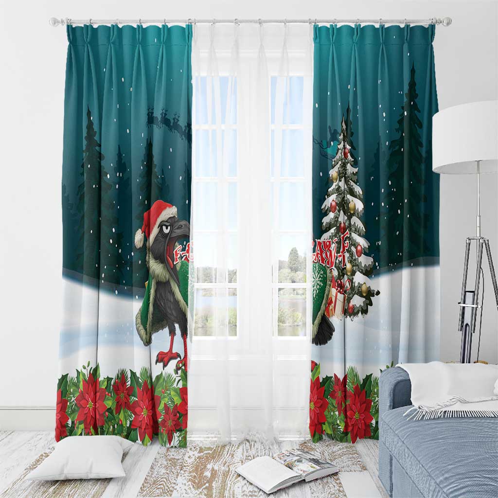 F Caw F Raven Santa Window Curtain Funny Christmas - Wonder Print Shop