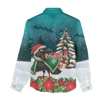 F Caw F Raven Santa Women Casual Shirt Funny Christmas - Wonder Print Shop