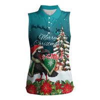 F Caw F Raven Santa Women Sleeveless Polo Shirt Funny Christmas - Wonder Print Shop