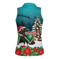 F Caw F Raven Santa Women Sleeveless Polo Shirt Funny Christmas - Wonder Print Shop